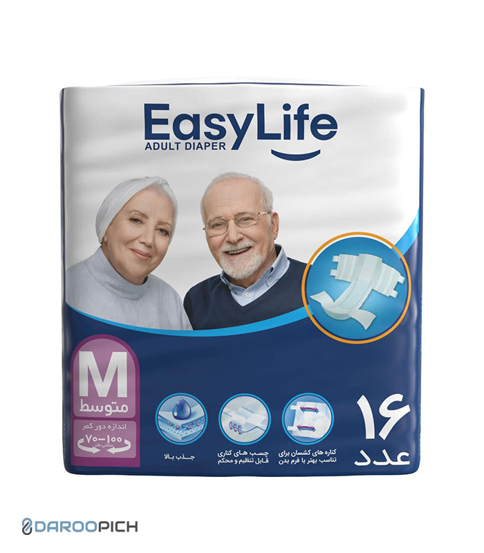 Easy-Life-medium-Adult-Protective-Diaper-pcs.jpg پوشینه بزرگسال چسبی ایزی لایف متوسط - تصویر 1