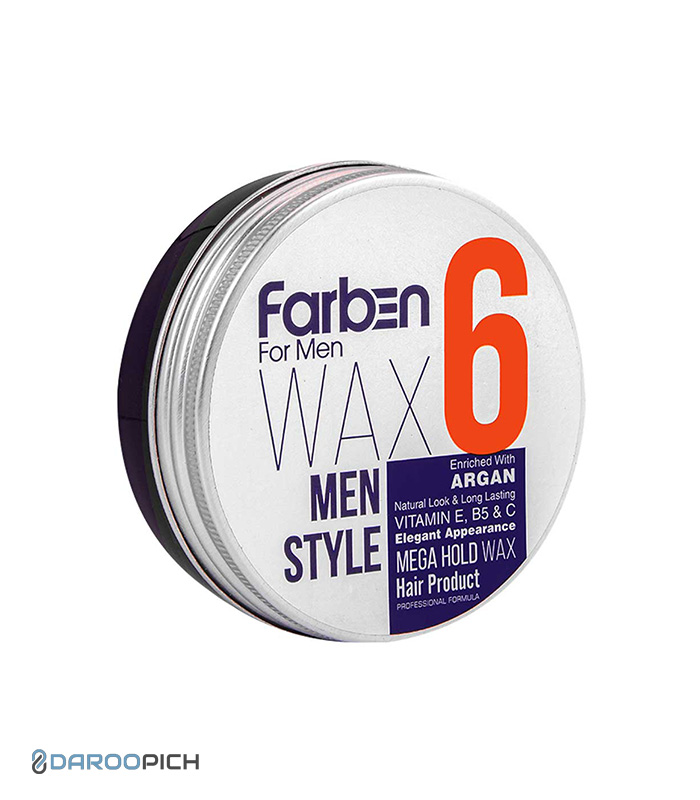 Farben-6-Mega-Hold-Wax-For-Men.jpg واکس مو مگا مردانه شماره 6 فاربن - تصویر 1