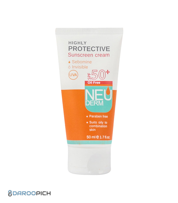 Neuderm-Highly-Protective-Sunscreen-SPF50⁺-Cream-For-Combination-And-Oily-Skins-50-ml-1.jpg کرم ضد آفتاب هایلی پروتکتیو SPF50 بی رنگ نئودرم - تصویر 1