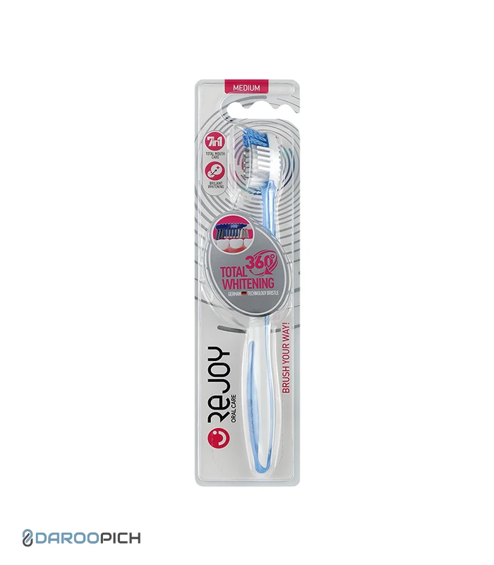 Rejoy-Total-Whitening-360-Medium-Toothbrush.webp مسواک توتال وایتنینگ 360 درجه متوسط کد 107 - تصویر 1