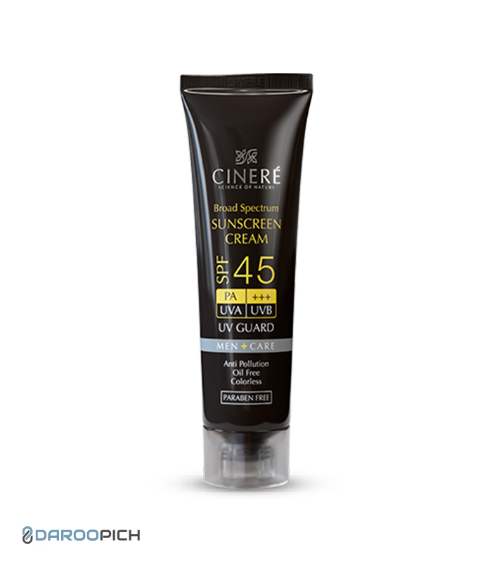 SUNSCREEN-MEN.jpg کرم ضد آفتاب SPF45 مخصوص آقایان سینره - تصویر 1