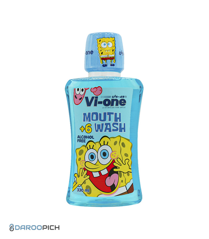 Vi-One-junior-Mouthwash-Boy-330-1.jpg دهان شویه پسرانه وی وان طرح باب اسفنجی - تصویر 1