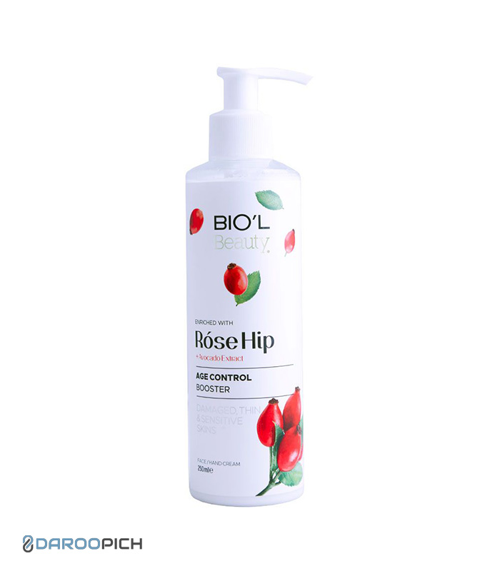 rose-hip-250-m.jpg کرم پمپی مرطوب کننده دست و صورت بیول حاوی عصاره رزهیپ و آووکادو - تصویر 1