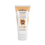 کرم ضد آفتاب سان سیف SPF50 فاقد جاذب های شیمیایی بژ طبیعی