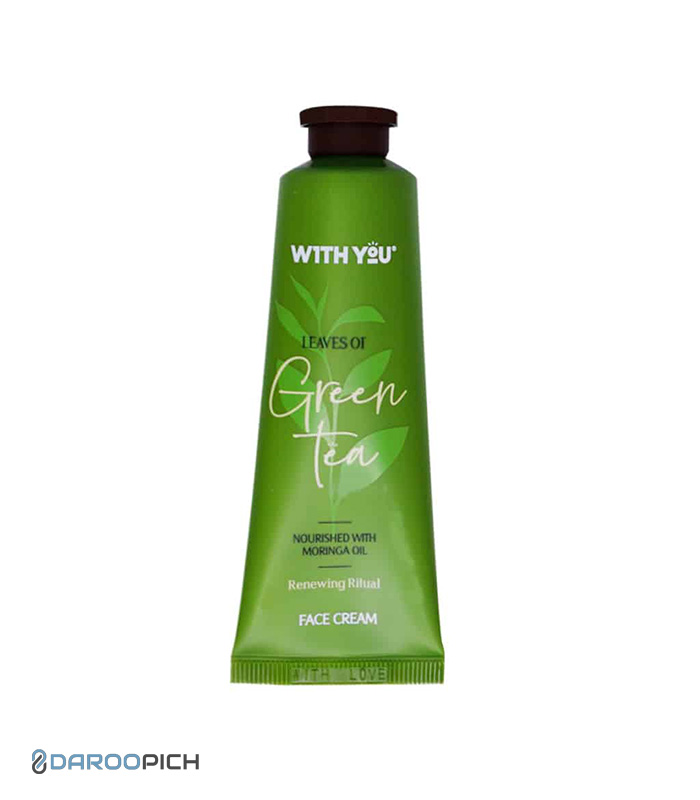 with-you-face-cream-with-green-tea-and-moringa-oil.jpg کرم مرطوب کننده صورت حاوی عصاره چای سبز و مورینگا ویت یو - تصویر 1