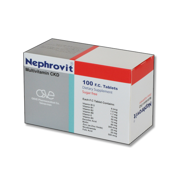 نفروویت-اسوه-Nephrovit.jpg قرص نفروویت اسوه مولتی ویتامین CKD - تصویر 1